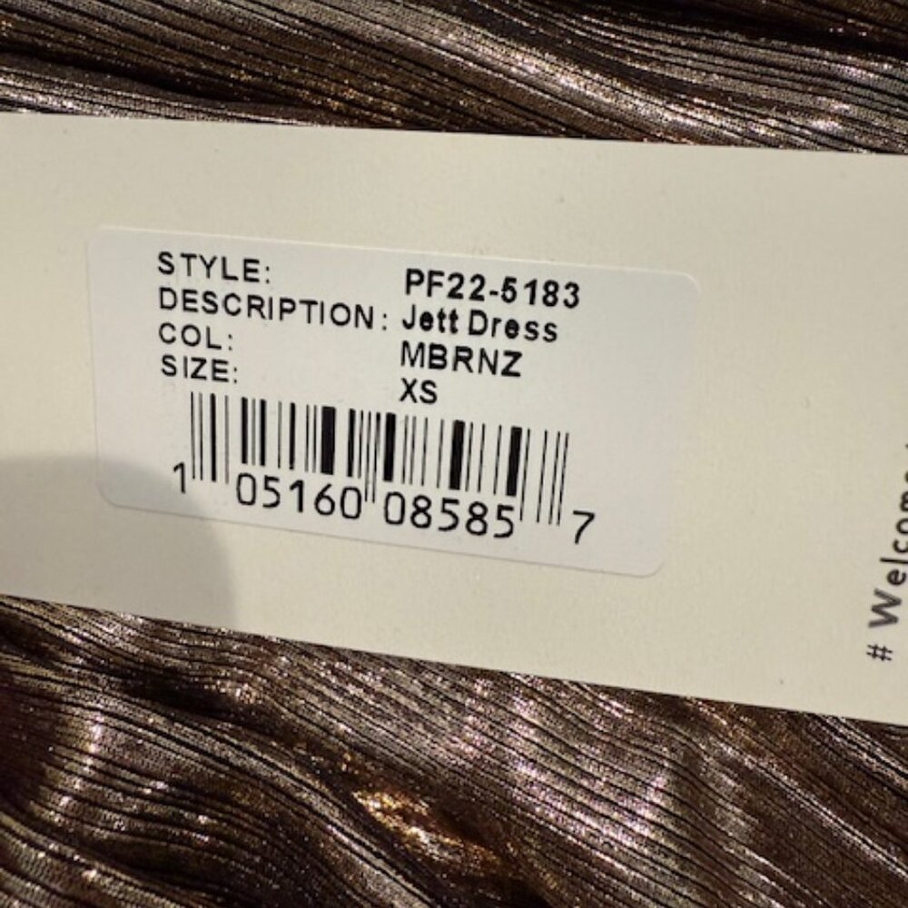 retrofête Jett Dress Metallic Bronze XS NWT - Picture 7 of 8